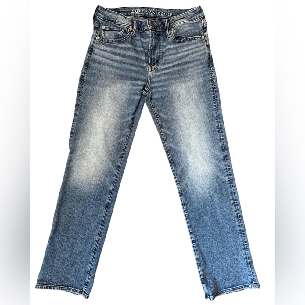 Men’s AE American Eagle Airflex BOOTCUT faded blue JEANS 31 x 32 - Picture 2 of 6